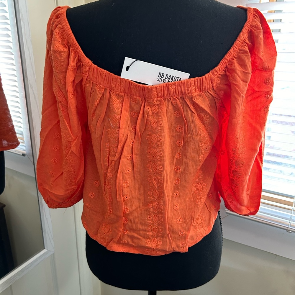 Steve Madden Embroidered On or Off Shoulder Top - Picture 6 of 7